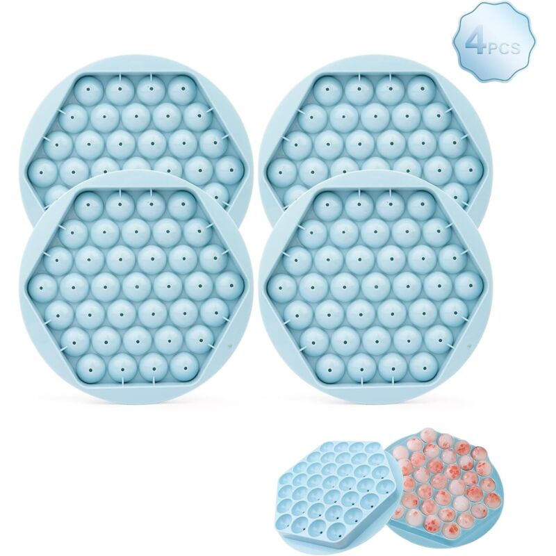 Set mit 4 BPA-freien PE-Eiswürfelformen, 148 Mini-Eiswürfelformen mit Deckel, wiederverwendbar zum Selbermachen für Cocktails, Whisky, Tee, Kaffee,