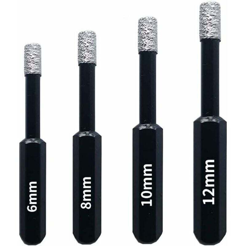 Gabrielle - Box mit 4 Diamantbohrern für Fliesen, Keramik, Feinsteinzeug, Fliesen, Glas, Stein. Professionelle Diamantbohrer für Lochsägen – 6 mm, 8