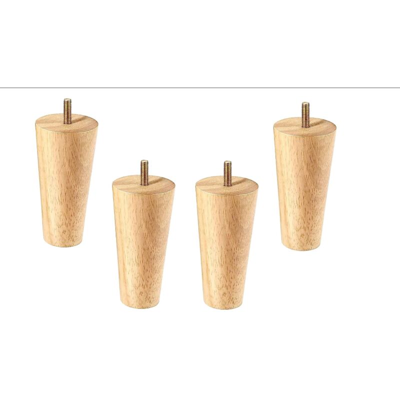 4er Set Möbelbeine aus Holz, 12cm Sofabeine, Mid-Century Sofabeine für Sofas, Betten, Sessel, Kleiderschränke