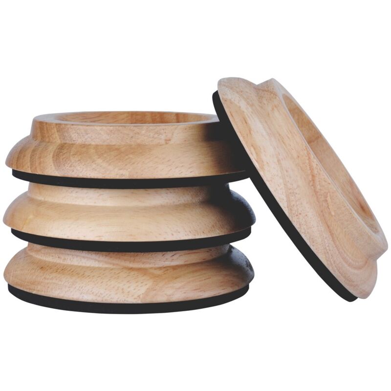 Set mit 4 Möbelbeinschonern aus Massivholz, Klavier-Fußmatten aus natürlicher Eiche, stoßfest, schalldicht, rutschfest