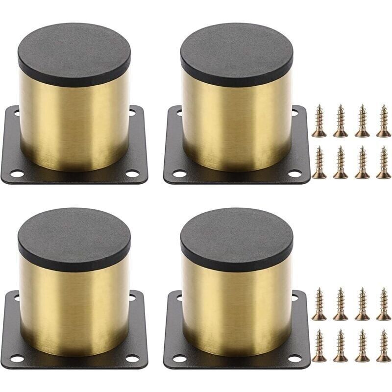Set mit 4 Möbelfüßen aus Edelstahl, 5 cm - Für Stühle, Tische, Schränke, Schreibtische, Sofas und andere Möbel - Inkl. Schrauben - Einfache Montage
