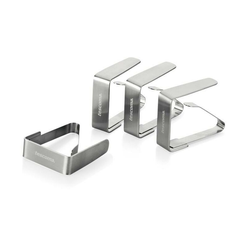 Set mit 4 Presto-Tischdeckenklammern aus Stahl