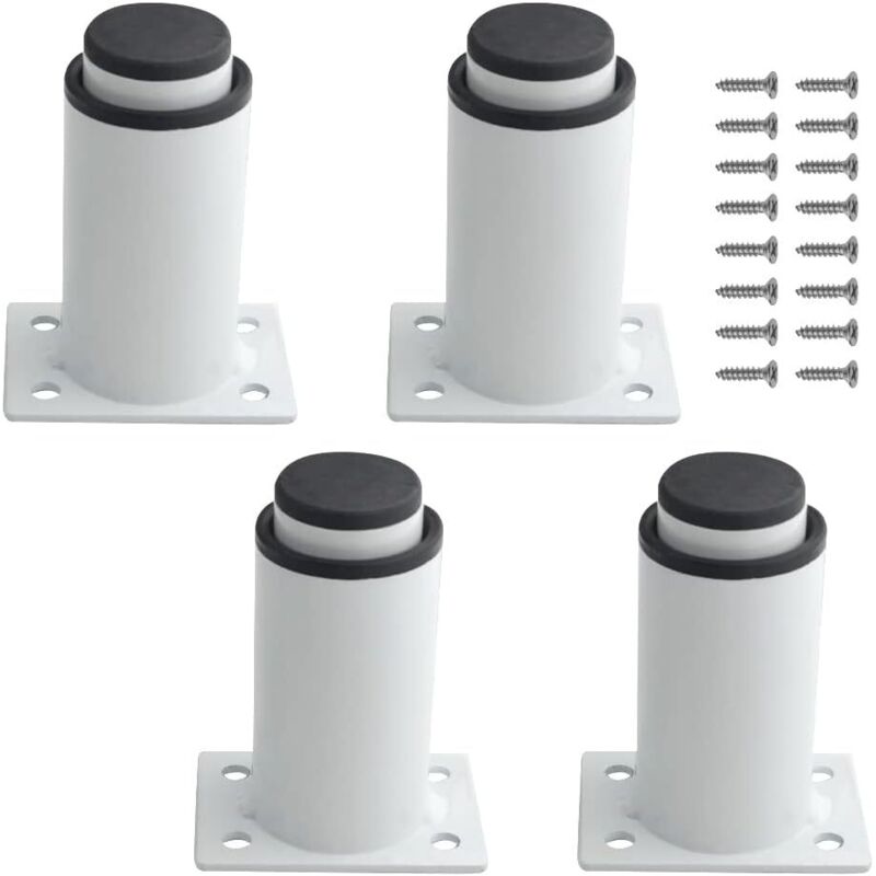 Set mit 4 verstellbaren Möbelfüßen aus robustem Metall für Tische, Betten und Sofas (80 mm-120 mm, weiß)