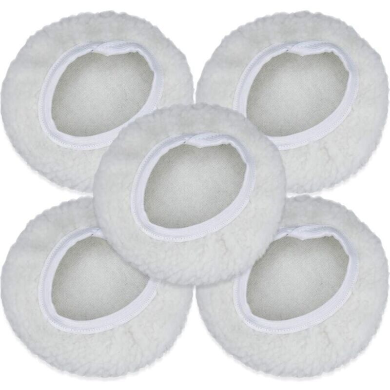 Set mit 5 Autopolierscheiben für 7 bis 8 Zoll, Wollbezüge, Wachspads, kompatibel mit den meisten Poliermaschinen.