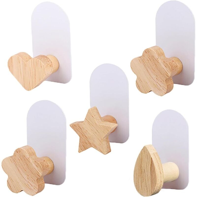 Set mit 5 selbstklebenden Wandhaken für Kinder, multifunktionale Wandhaken mit Cartoon-Tiermotiven, für Handtücher, Kleidung, Rucksäcke und Hüte