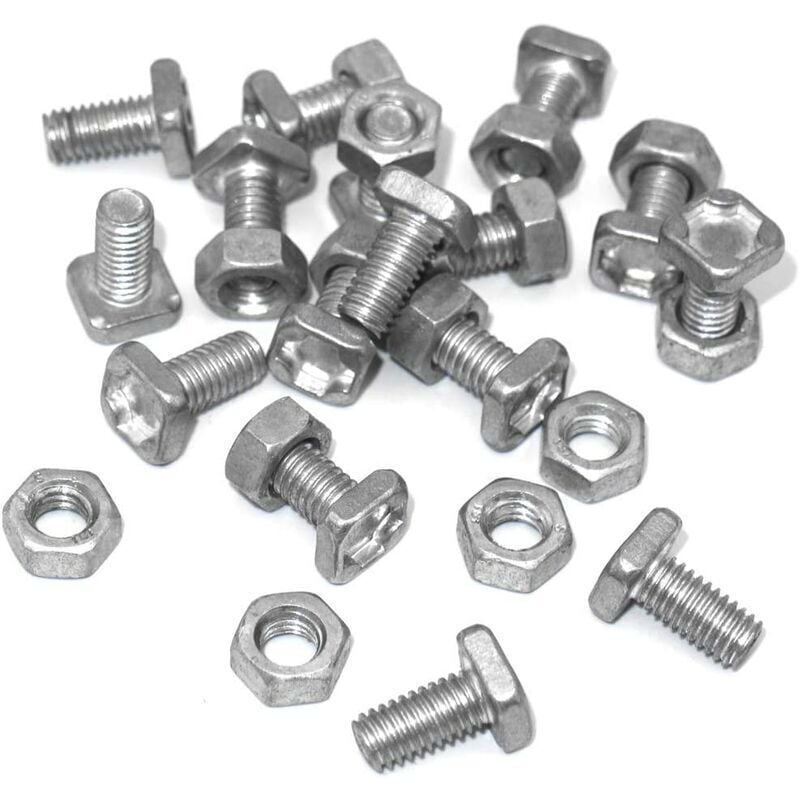 Swyeoot - 50X Hammerkopfschrauben mit Muttern Gewächshaus Schrauben Aluminium Gewächshaus Zubehör Schrauben Teile