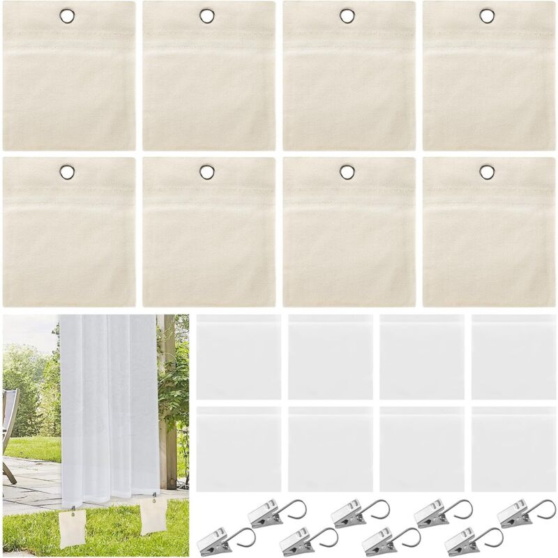 Set mit 8 Gewichtssäcken für Outdoor-Vorhänge, tragbare Gewichtssäcke für Pavillons, mit Metallclips, für Outdoor-Vorhänge, Sandsäcke für Pavillons,