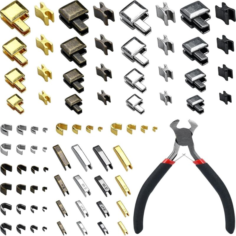 Set mit 80 Reparaturteilen aus Zinklegierung mit Clips für Reißverschlüsse an Kleidung, Koffern, Jacken und Jeans
