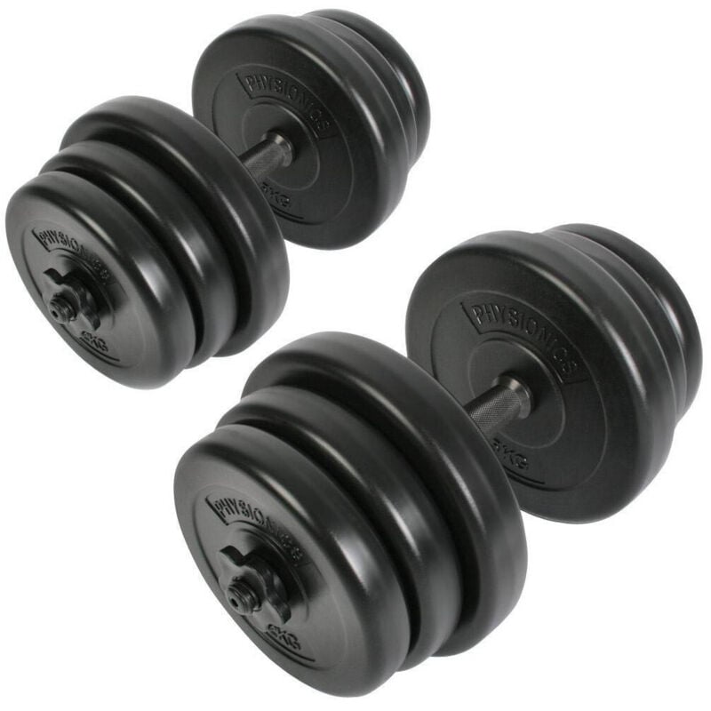 Trade Shop Traesio - Trade Shop - set modulare hanteln verstellbare gewichte fitness gym hantel 20 kg insgesamt -