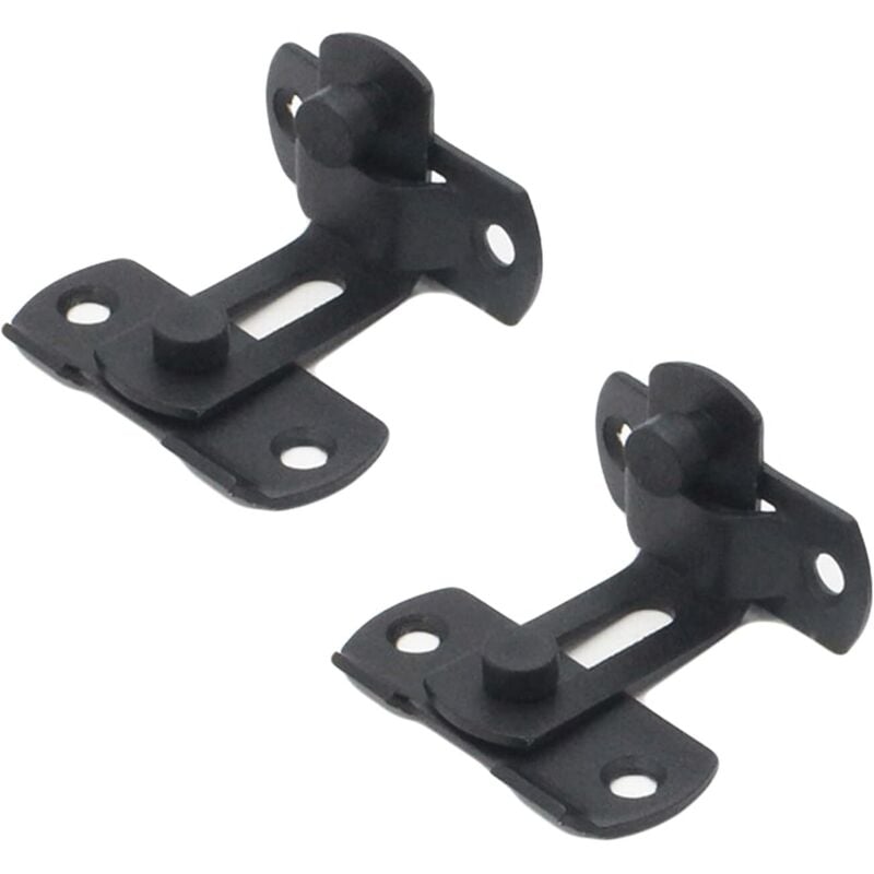 Set of 2 90 Degree Black Stainless Steel Right Angle Buckle Door Latches, Flap Door Latches for Doors and Windows (4')
