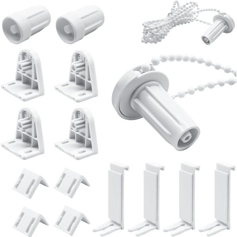 Sets 17-mm-Kunststoff-Rollo-Reparaturset, kein Bohren erforderlich, für Rollos, Verdunkelungsrollos, Weiß
