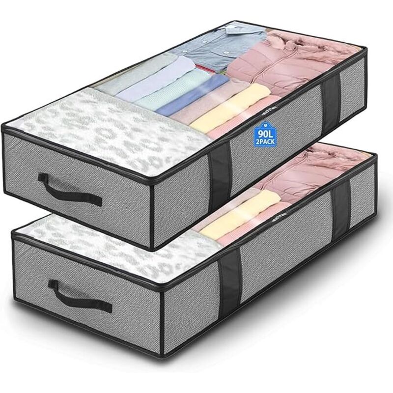 Sets Kleideraufbewahrungstaschen, Aufbewahrungsbox für unter das Bett – Bettdecken mit Reißverschluss und Griffen – für Bettdecken, Laken, Kleidung,