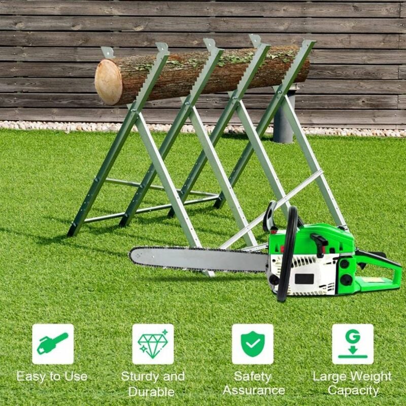 Sägebock Holzschneidebock 4 Stammhalter Motorsäge Sägehilfe Metall Kettensäge Holz klappbar