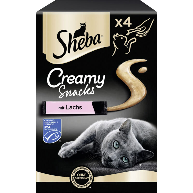 Sheba Creamy Snacks Katzenleckerli Adult 4 x 12 g Lachs Sticks