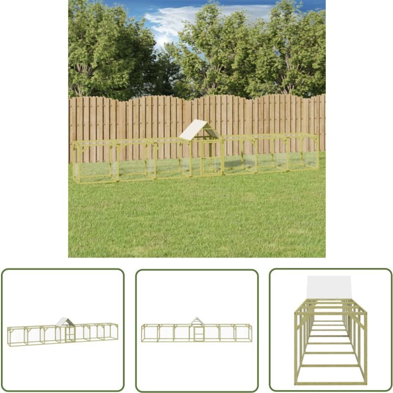 Hühnerstall 700x100x150 cm Massivholz Kiefer Imprägniert - Huhnerstall - Hühnergehege - Gartenhühner - Geflügelvoliere - Holzohnterstall - The Living