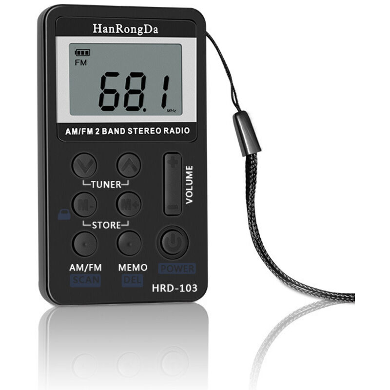 Shining House - 1pc Mini Digital Portable Pocket Walkman am fm usb aufladbares Radio