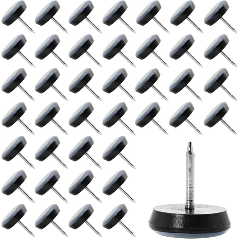 Shining House - 40 Stück Stuhlgleiter, 20 mm Teflon-Möbelgleiter, runde Stuhlgleiter zum Aufnageln, schützen Fliesen, Holzböden, Stühle, Tische und