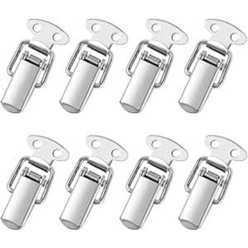 Shining House - 8 Stück Hebelriegel, Federriegel mit Haken, Edelstahl-Federriegel für Schrank, Box, Schublade, Schrank, medizinische Ausrüstung,