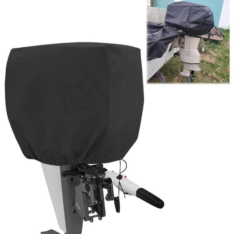 Außenbordmotor-Halbabdeckung: Außenbordmotor-Abdeckung für 600D Oxford-Gewebe, Bootsmotor-Schutzabdeckung für 100–150 ps Außenbordmotor, 74 x 45 x 58