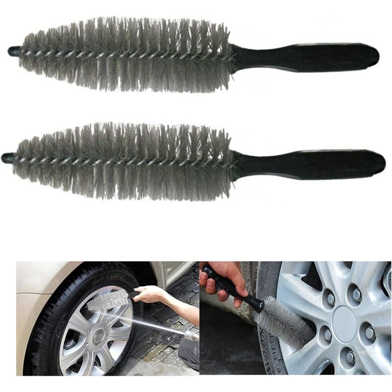Auto-Felgen-Reinigungsbürste, Auto-Felgenbürsten, Auto-Rad-Reinigungsbürsten-Set, Fahrradreifen mit Reinigungs-Mikrofaser-Felgenbürste, verwendet für