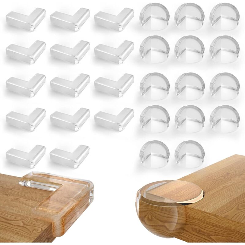 Shining House - Baby-Schreibtisch-Eckenschutz, 28 Stück Ecken- und Kantenschutz, Schreibtisch-Eckenschutz, Baby-Eckenschutz mit selbstklebenden