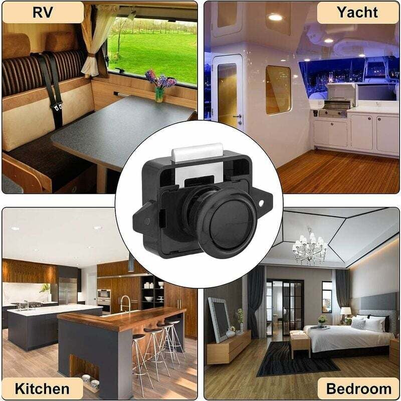 Shining House - Druckknopf-Verriegelung für Wohnmobile – Schubladenverriegelung, Knopf, Tür, Schrankschloss für Wohnmobil, Wohnmobil, Wohnwagen, 5