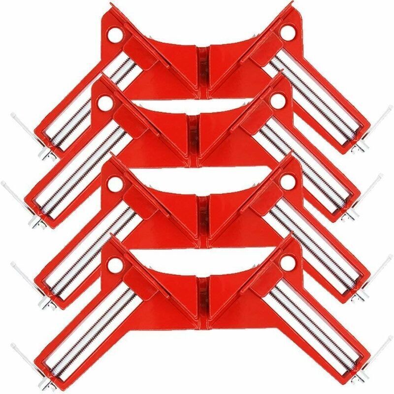 Shining House - Eckpressen 90 Grad rechtwinklige Klemme, 4-teiliges Mehrwinkel-Klemmen-Set, Foto-Bilderrahmen-Eckhalterung,