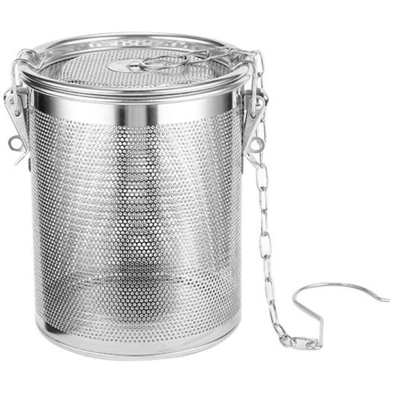 Großes Tee-Ei, Kugel-Suppenfilter, 304 Edelstahl, Tee-Filter, Kugel, Gewürzfilter mit Kette und Deckel, Tee-Ei, Tee-Filter für lose Teeblätter,