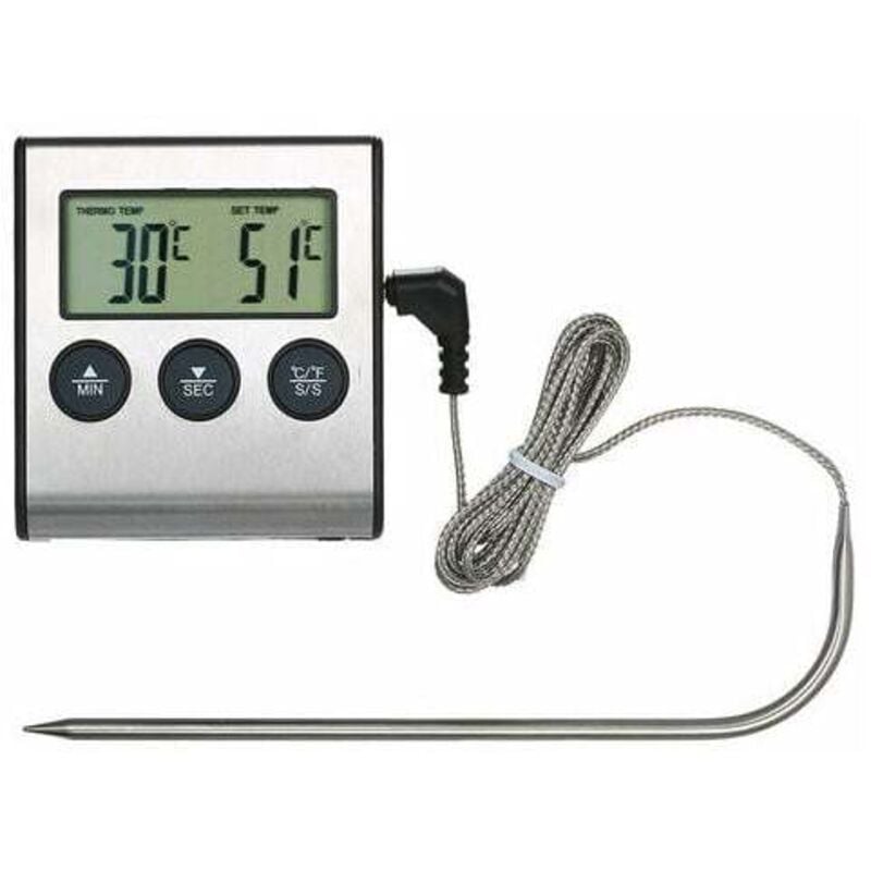 Shining House - Lebensmittel-Kochthermometer mit Alarm-Timer-Funktion, Lebensmitteltemperaturanzeige für Küchengrill