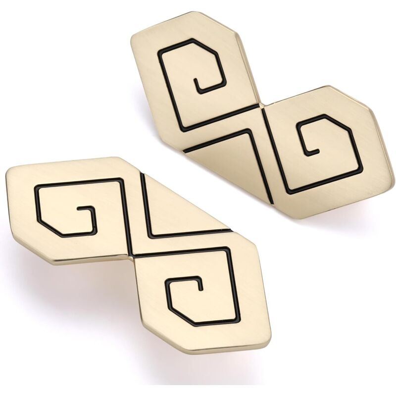 Möbelgriff, 4 Stück, Küchenmöbelgriff, 64 mm, Gold und Schwarz, Möbelgriff, Küchenmöbelgriff, Gold, Küchentürgriff, Schubladengriff - Shining House