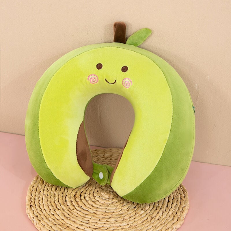 Nackenkissen für Kinder, tragbares Reisekissen, U-förmiges Memory-Schaum-Kissen, Reisen, Flugzeug, Zug, Büro, niedliches Tiermuster, abnehmbarer