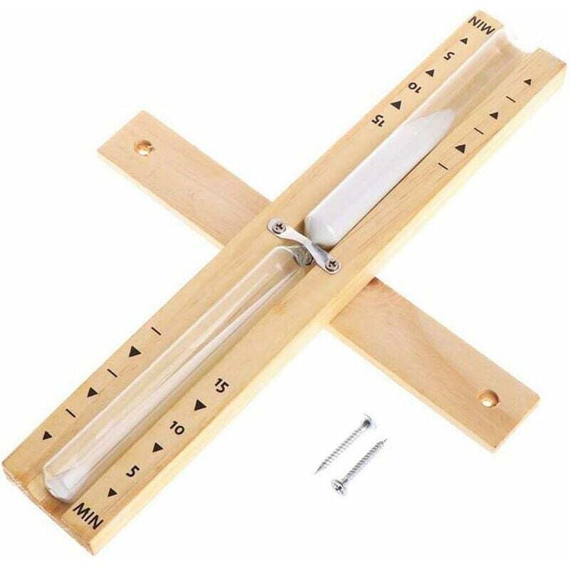 Shining House - Sauna-Sanduhr aus Holz, 15 Minuten, Sauna-Zubehör, Timer mit rotierender Sanduhr, hitzebeständig, Wandmontage, umweltfreundlich,