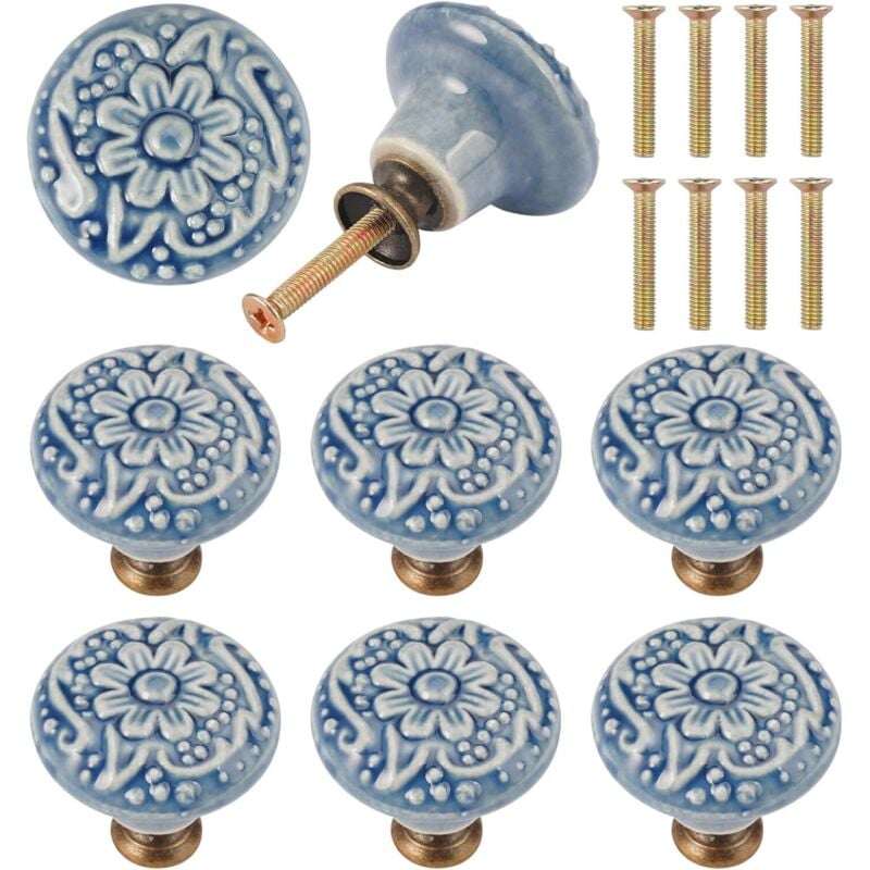 Stück Keramik-Türknöpfe, Vintage-Keramik-Schubladentürgriff, 25 mm Vintage-Möbelknopf mit Schrauben, Schubladenknöpfe, Keramik-Schubladenknöpfe für