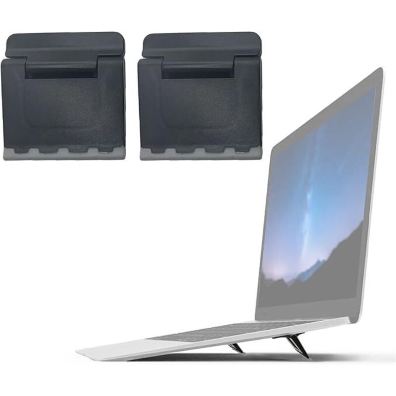 Shining House - Stück Mini-Laptop-Ständer, selbstklebender unsichtbarer Laptop-Ständer aus Kunststoff für Notebook und Tastatur (schwarz)