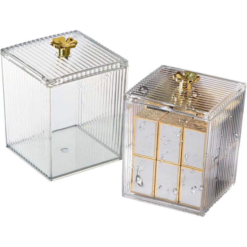 Shining House - Stück Wattestäbchen-Spender, Watte-Aufbewahrung, Wattestäbchen-Box, Badezimmer-Organizer, Make-up-Box, Badezimmer-Aufbewahrung für