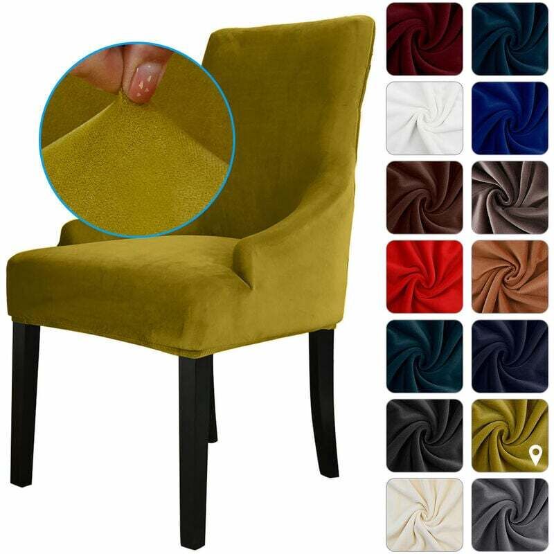 Shining House - Stuhlbezug, Samt-Stuhlbezug, weicher Esszimmerstuhlbezug, abnehmbar, waschbar, Grün – Grün