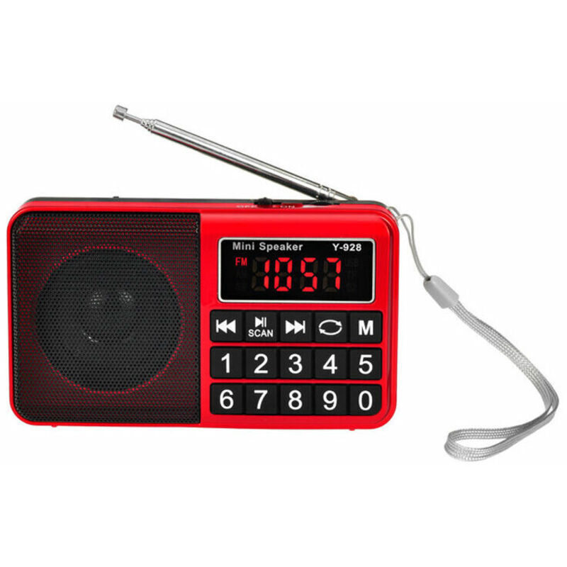 Shining House - Tragbares FM/AM(MW)/SW/USB/Micro-SD/MP3-Radio, Radiosender mit großen Tasten und großem Bildschirm, wiederaufladbares tragbares Radio