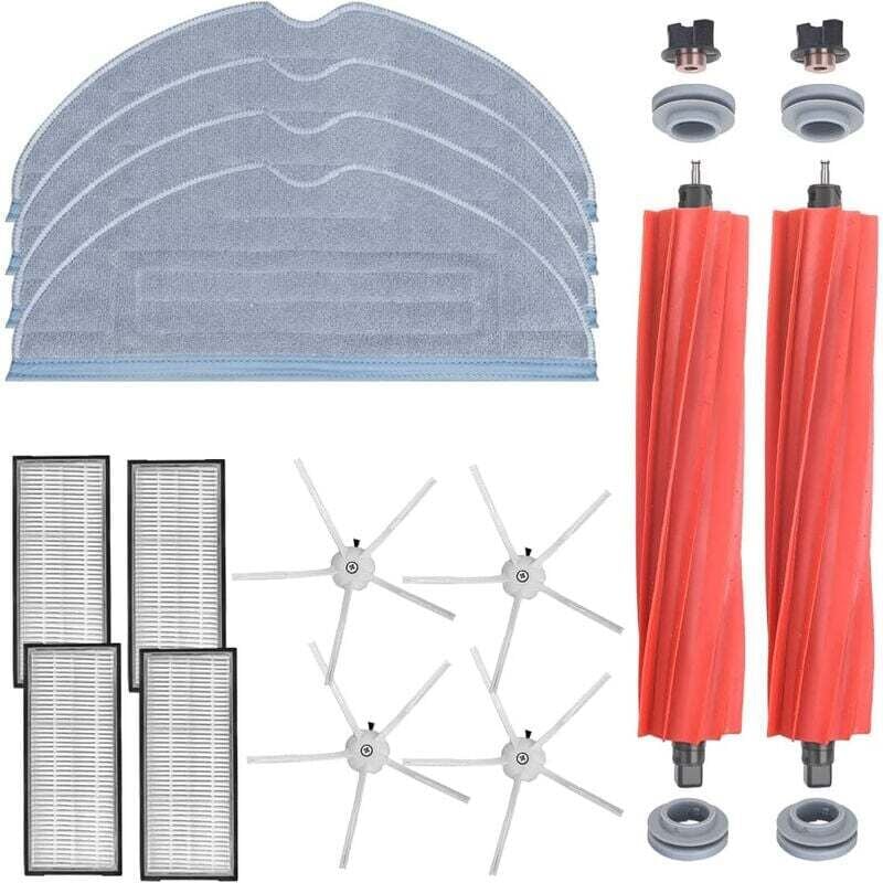 Zubehör für Roborock S7 MaxV Ultra / S7 MaxV / S7 Plus / S7 Max / S7 Roboterstaubsauger (2 Hauptbürsten + 4 Filter + 4 Eckbürsten + 4 Nasstücher)