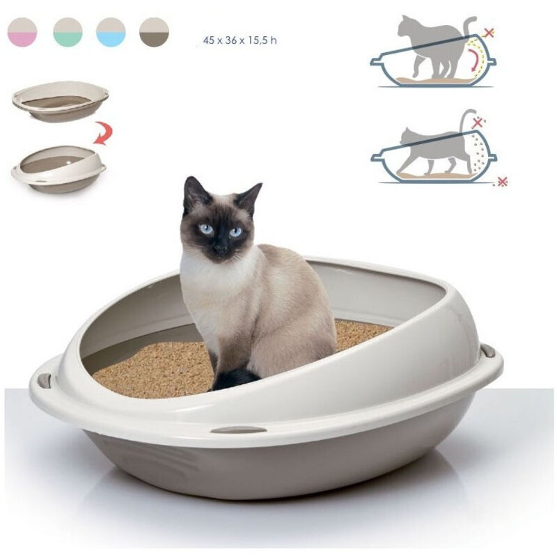 Trade Shop Traesio - Trade Shop - shuttle katzenklo 45x36x15,5 cm hygiene und pflege erhöhte rändern kein schmutz -