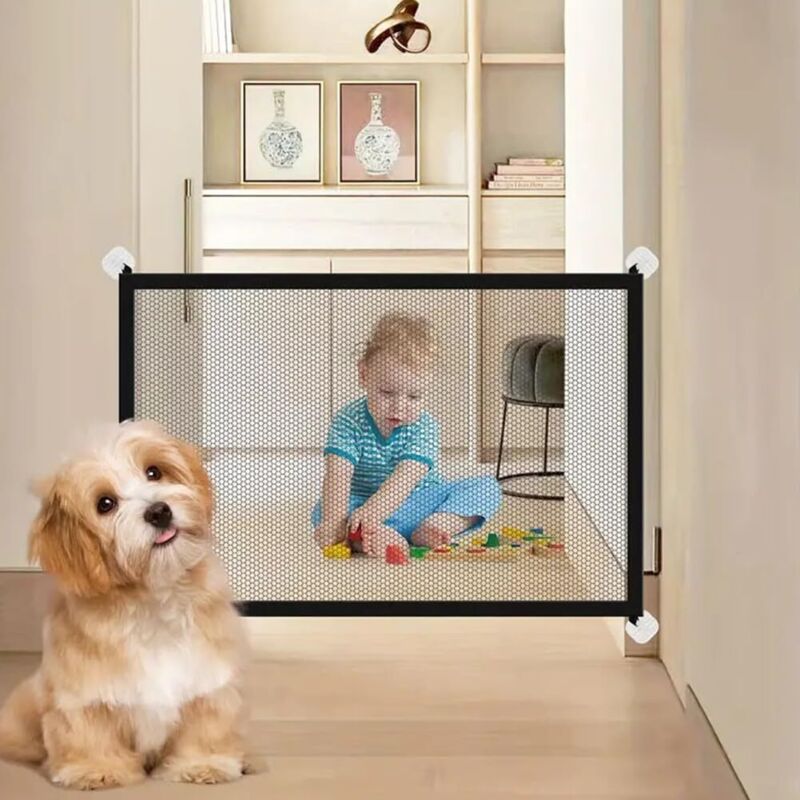 Tigrezy - Sicherheitsgitter für Babys und Hunde, 110 x 72 cm, Hundegitter ohne Bohren, Kinderschutzgitter, Treppen- und Türgitter, Hunde-/Babygitter
