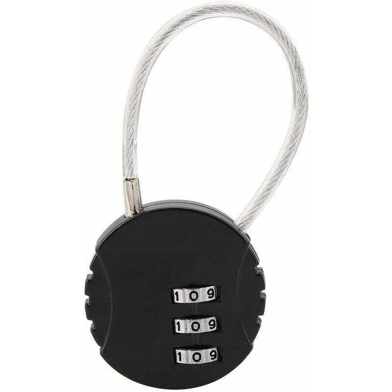 Sicherheitsschloss, Zahlenschloss, Codeschloss, Reiseschloss mit Stahlseil, 3-stelliges Zahlenschloss, Gepäckschloss für Koffer und Rucksäcke,