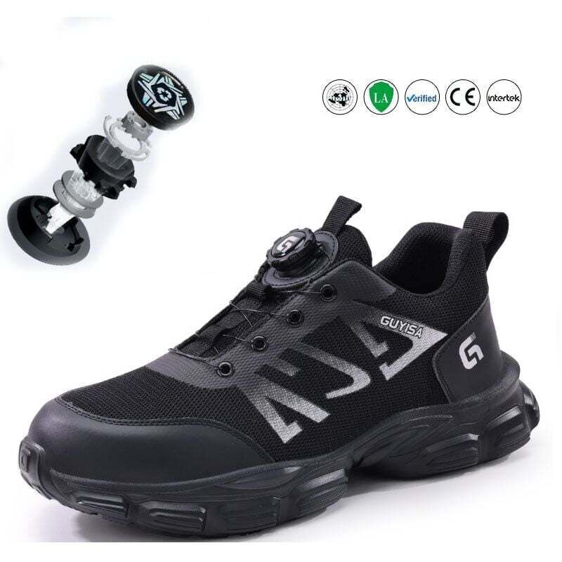 Sicherheitsschuhe, Arbeitsschuhe für Damen und Herren, Sicherheitsschuhe mit Drehknopf, leichte, atmungsaktive und bequeme Arbeitsschuhe -45