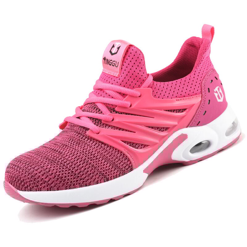 Sicherheitsschuhe für Damen und Herren, Sicherheitssneaker, Arbeitsschuhe, Bauschuhe, Sicherheitsschuhe mit Stahlkappe, Pink, Pink-40