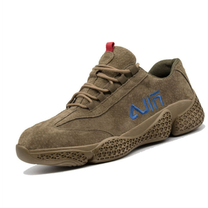 Sicherheitsschuhe für Herren, leichte Arbeitsschuhe, Anti-Smashing und Anti-Piercing, Khaki (Fourseasons) -45