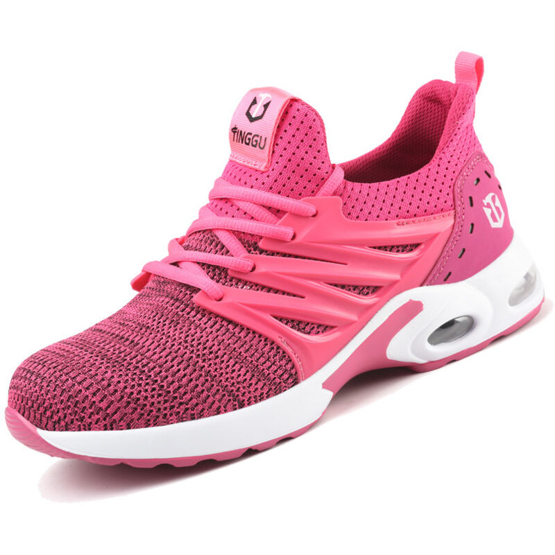 Sicherheitsschuhe für Herren und Damen, Sicherheits-Sneaker, Arbeitsschuhe, Bauschuh, Stahlkappe, Sicherheitsschuh, rosa Farbe, Pink-41
