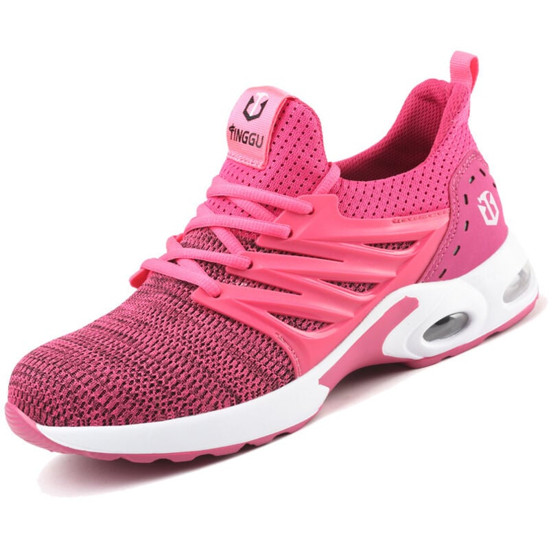 Sicherheitsschuhe Herren Damen Sicherheitssneaker Arbeitsschuhe Bauschuh Stahlkappe Sicherheitsschuh Rosa Farbe Pink-38