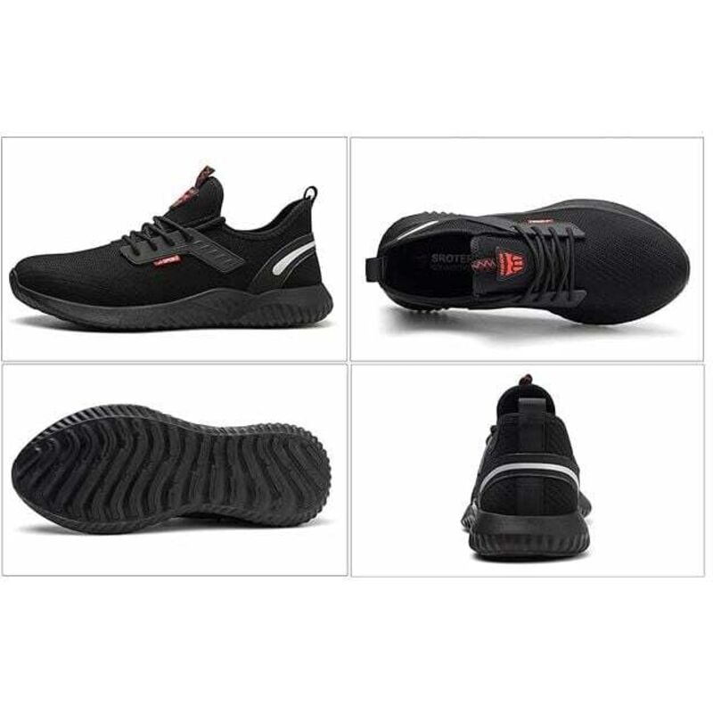 Sicherheitsschuhe, Sicherheits-Sneakers Herren Sicherheitsschuhe Damen Stahlkappe Sneakers Industrielle Arbeitsschutzschuhe,Schwarz EU 39