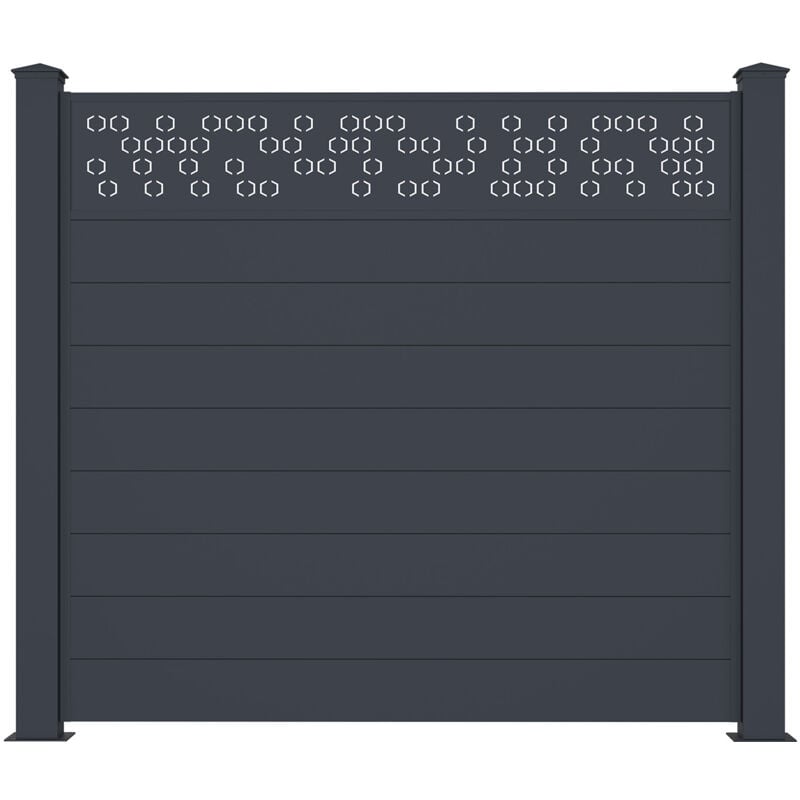 Casanoov - Sichtschutzzaun aus Aluminium adula 190 x 170 cm Grau