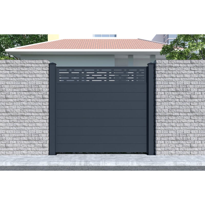 Casanoov - Sichtschutzzaun aus Aluminium arlberg 190 x 170 cm Grau