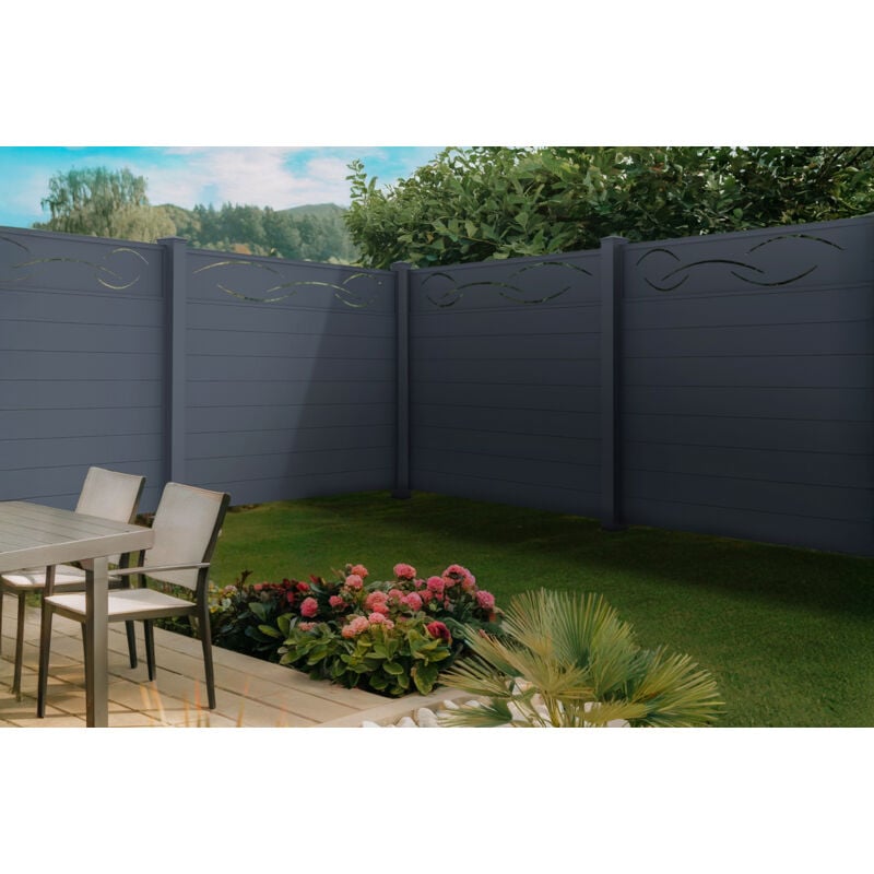 Casanoov - Sichtschutzzaun aus Aluminium life 190 x 170 cm Grau